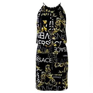SOLD!!! VERSACE JEANS COUTURE PRINTED DRAWSTRING DRESS SIZE 46 LIKE NEW
